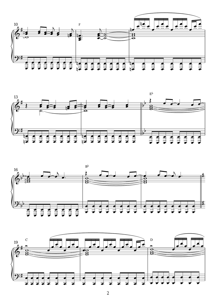 Brookside (Theme) Brookside (Theme) Piano Solo scores gallery preview page 2