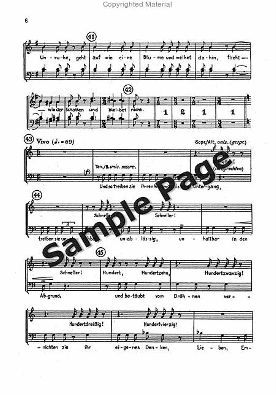 Von Der Unruhe Des Menschen Reduct 4-Part scores gallery preview page 7