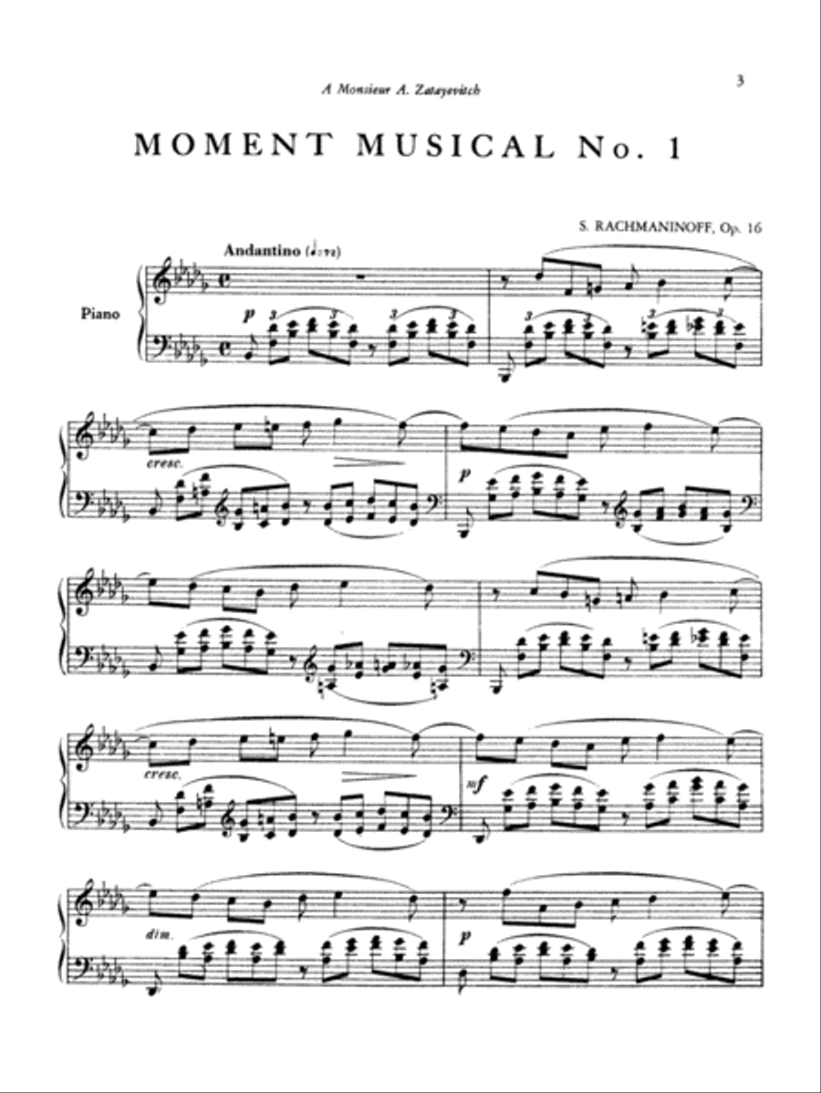 Book cover for Rachmaninoff: Moments Musicaux, Op. 16