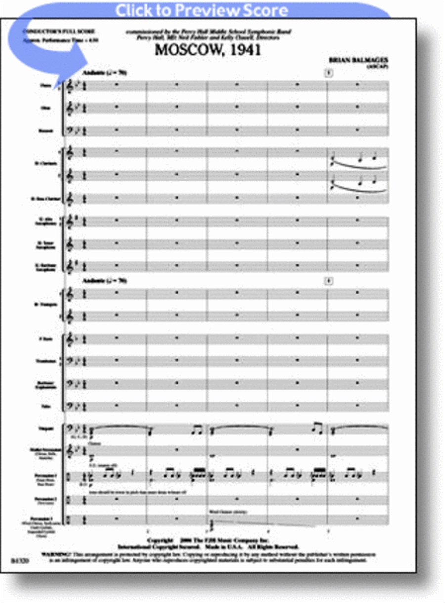 Moscow, 1941 Concert Band scores gallery preview page 1