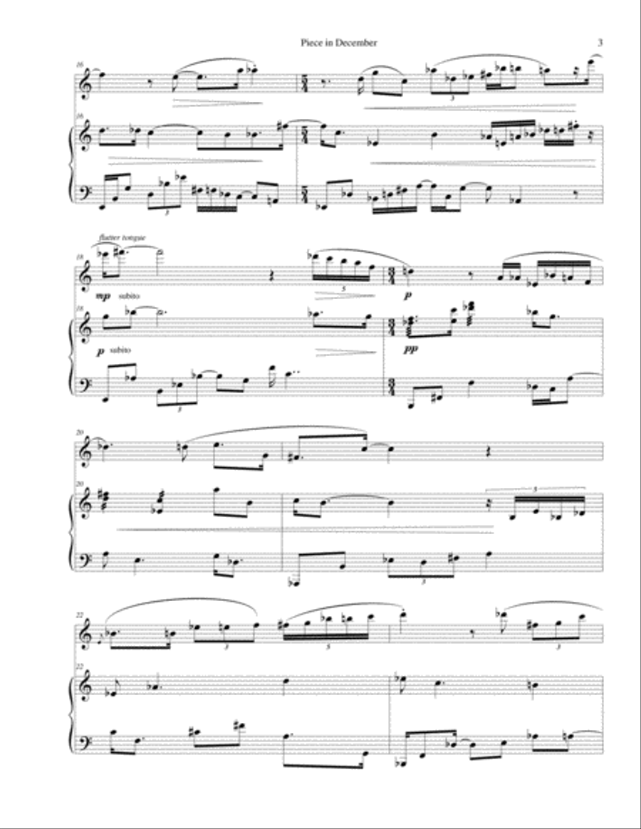 Piece in December: flute & piano Flute Solo scores gallery preview page 4