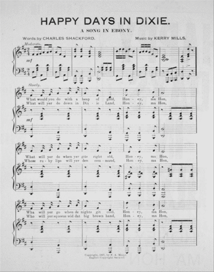 Happy Days in Dixie, or, 