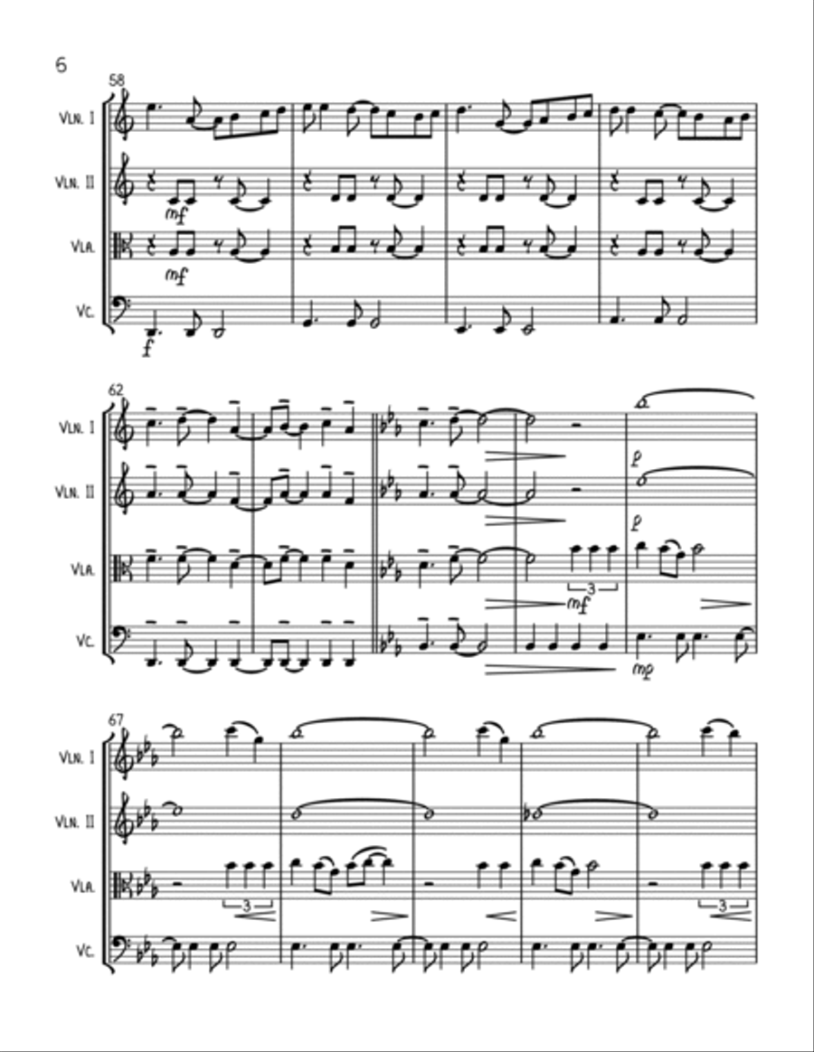 Can't Take My Eyes Off Of You String Quartet scores gallery preview page 6