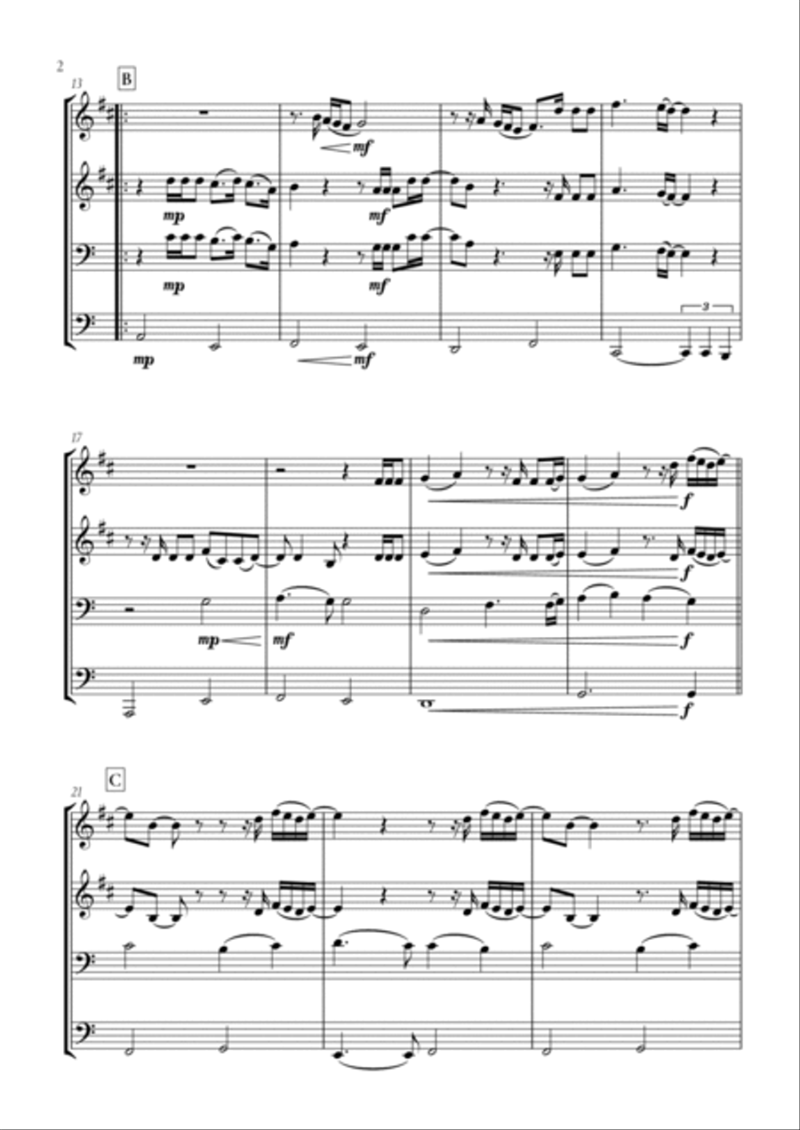 When We Were Young Brass Quartet scores gallery preview page 2
