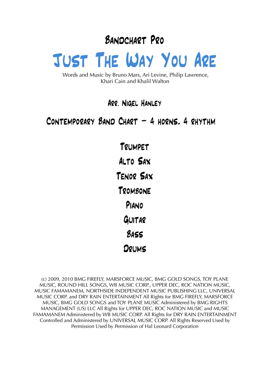 Just The Way You Are Jazz Ensemble scores gallery preview page 1