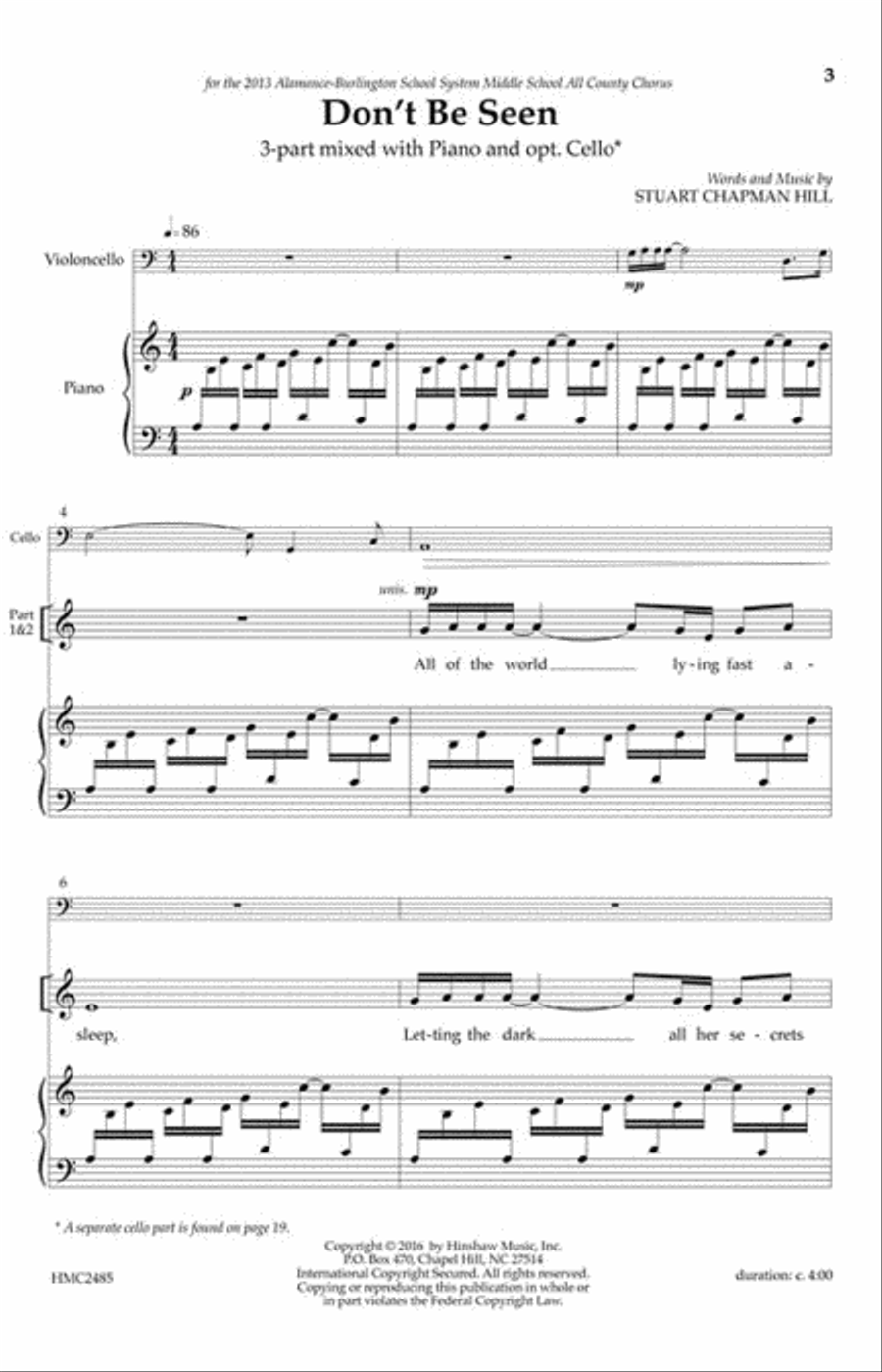 Don't Be Seen Don't Be Seen 3-Part scores gallery preview page 2