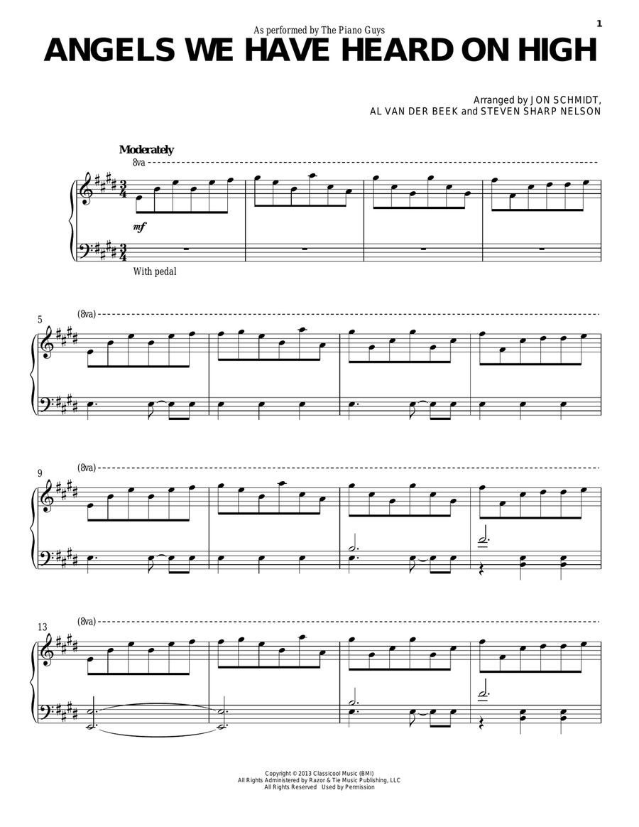 Angels We Have Heard On High Piano Solo scores gallery preview page 1