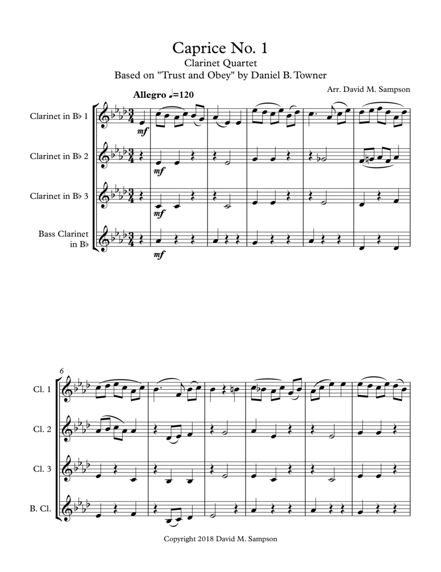 Caprice No. 1 Caprice No. 1 Woodwind Ensemble scores gallery preview page 1