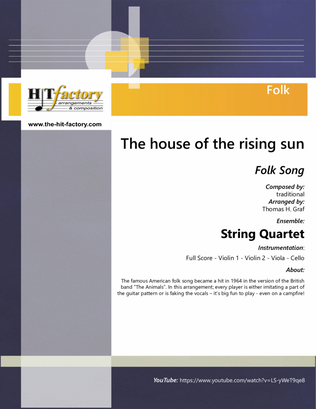 Book cover for The house of the rising sun - Folk Song - String Quartet - C
