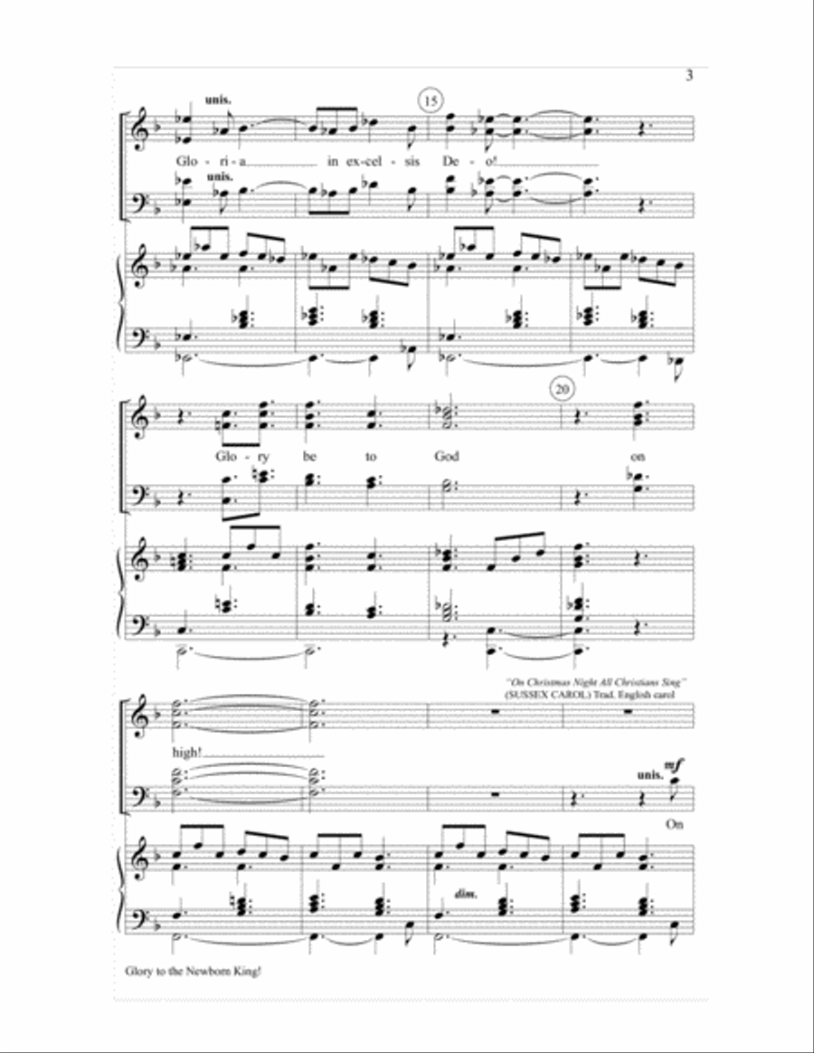 Glory to the Newborn King! 4-Part scores gallery preview page 3