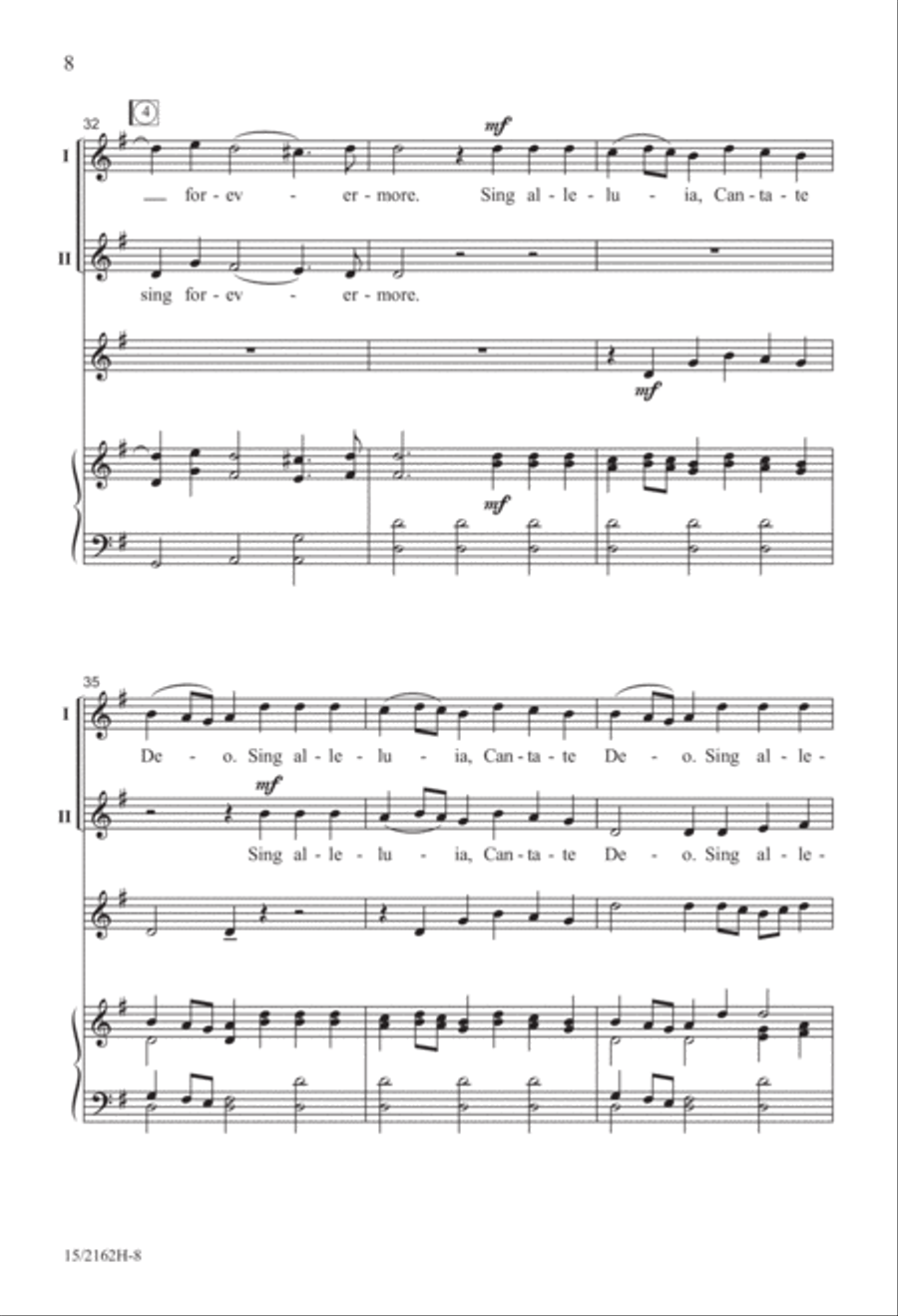 Cantate Deo (from Water Music Suite) 2-Part scores gallery preview page 8