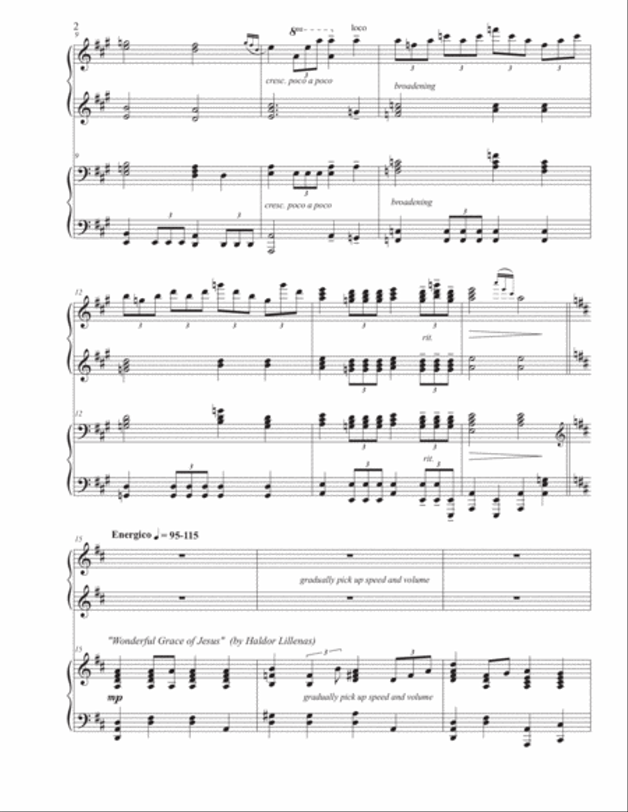 Hymn Medley Hymn Medley 1 Piano, 4-Hands scores gallery preview page 2