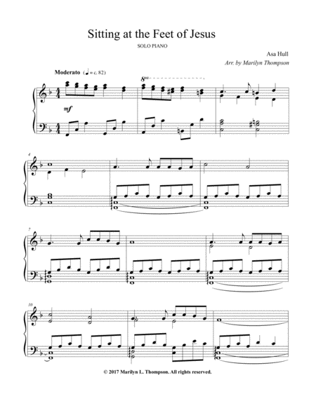 Sitting at the Feet of Jesus--Solo Piano.Pdf image number null
