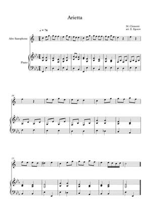 Arietta, Muzio Clementi, For Alto Saxophone & Piano
