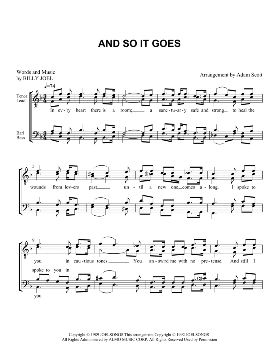 And So It Goes TTBB scores gallery preview page 1