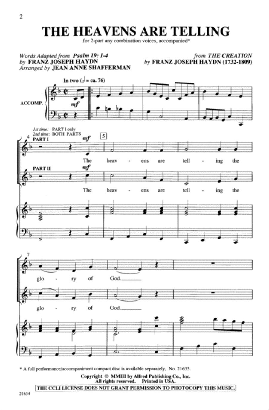 The Heavens Are Telling 2-Part scores gallery preview page 2