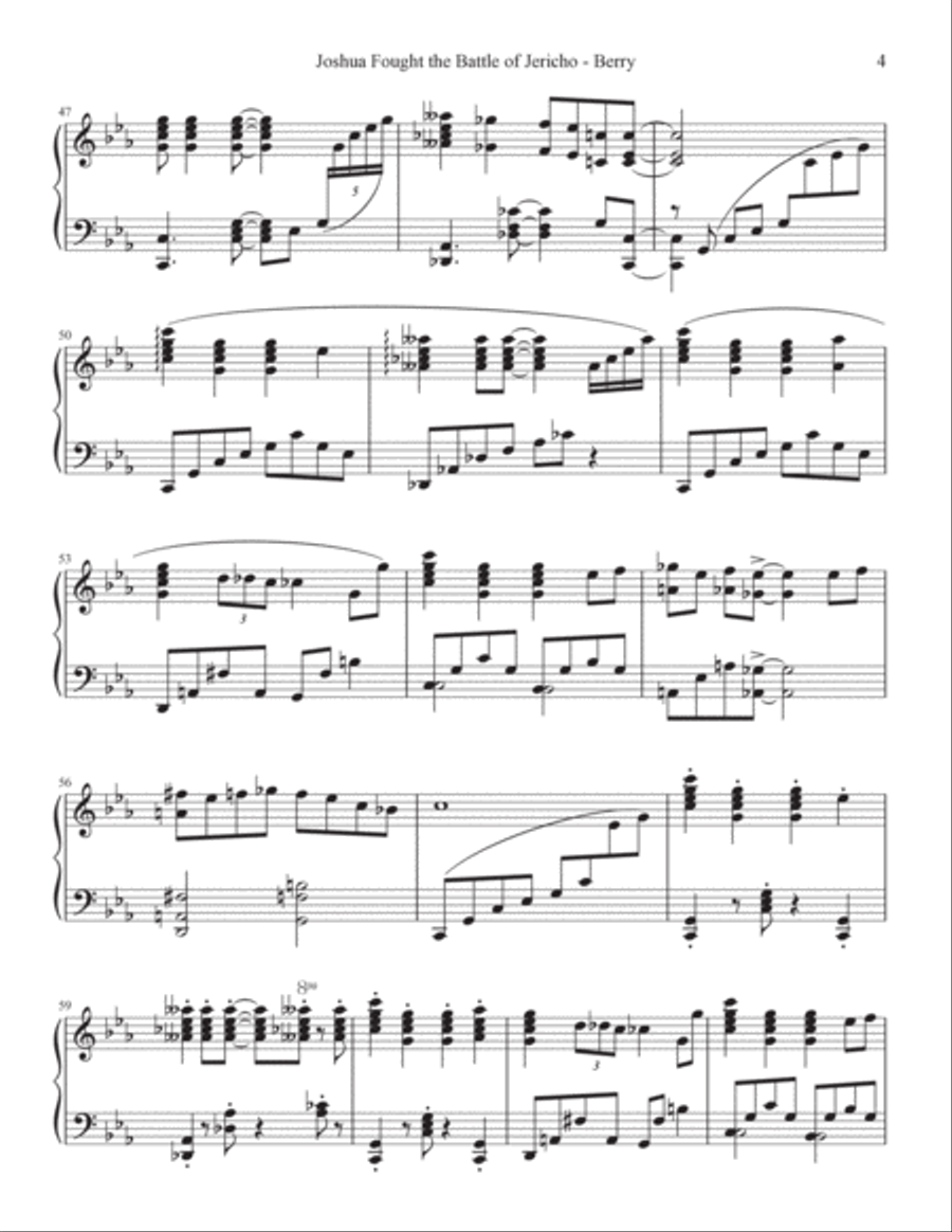 Joshua Fought the Battle of Jericho Piano Solo scores gallery preview page 4