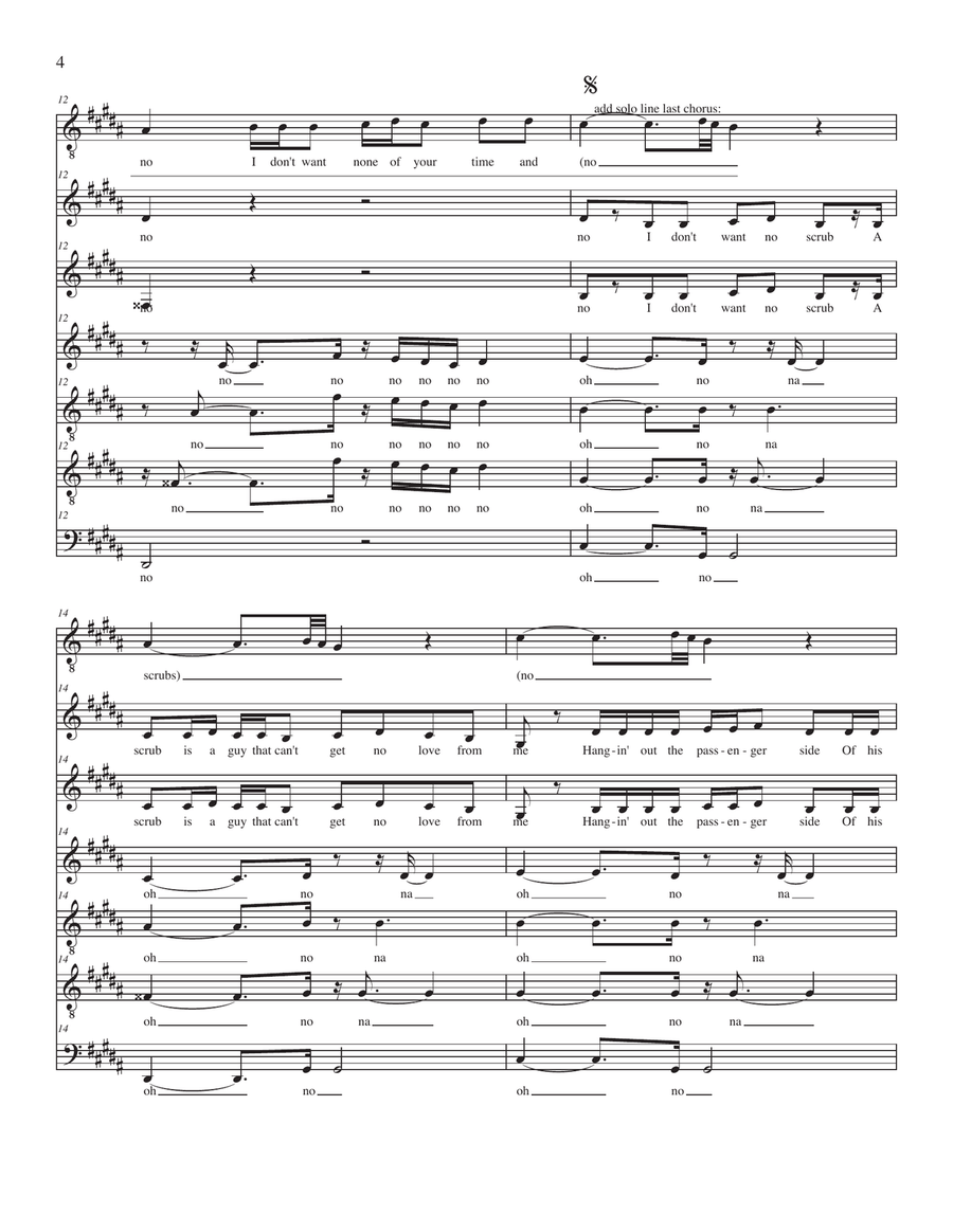 No Scrubs 4-Part scores gallery preview page 4