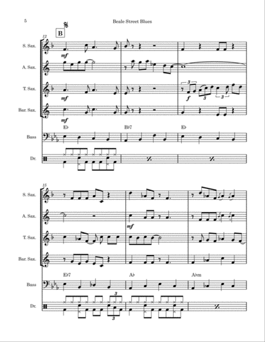 Beale Street Blues (Saxophone Quartet) image number null