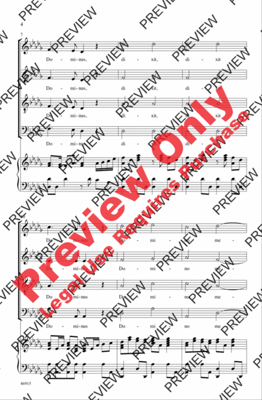 Dixit Dominus Dixit Dominus 4-Part scores gallery preview page 4