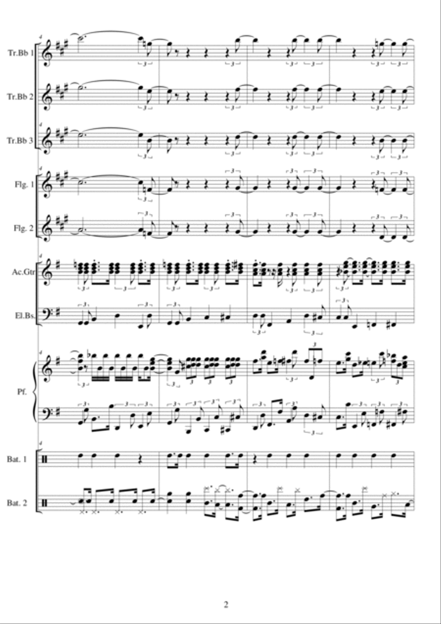 Italian Swingin' Boogie for piano and brass Piano scores gallery preview page 2