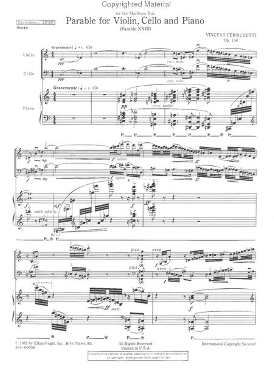 Parable For Violin, Cello And Piano Piano Trio scores gallery preview page 2
