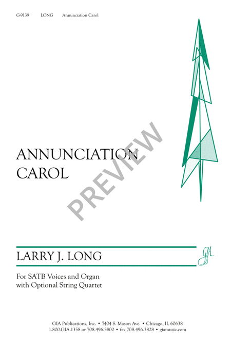 Annunciation Carol - Full Score and Parts