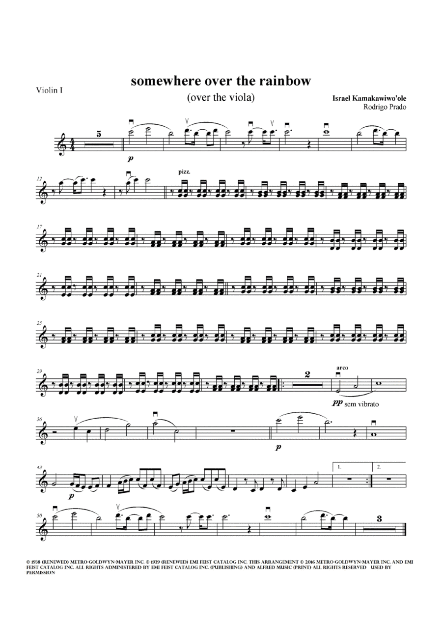 Over The Rainbow String Quartet scores gallery preview page 1