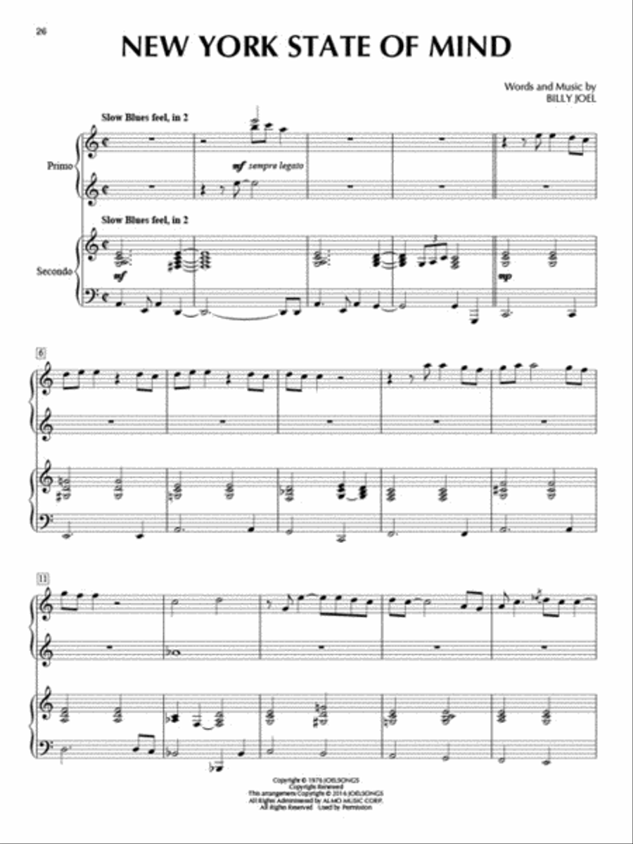 Billy Joel for Piano Duet 1 Piano, 4-Hands scores gallery preview page 2