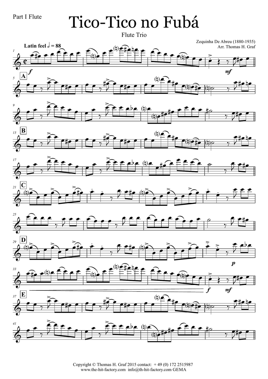 Tico-Tico no Fubá - Choro - Flute Trio Flute Trio scores gallery preview page 5