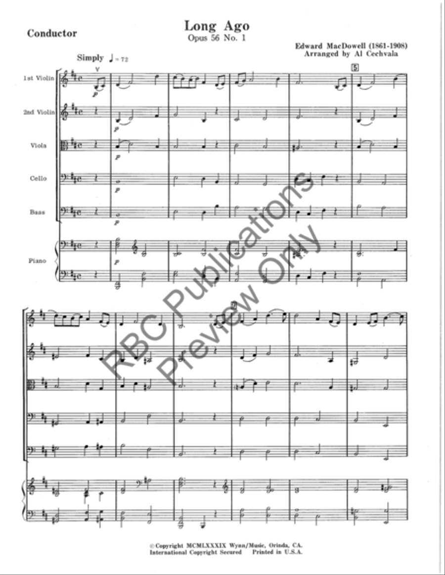 Long Ago To A Wild Rose (Score) String Orchestra scores gallery preview page 4