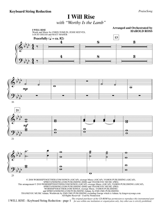 I Will Rise (with Worthy Is The Lamb) - Keyboard String Reduction