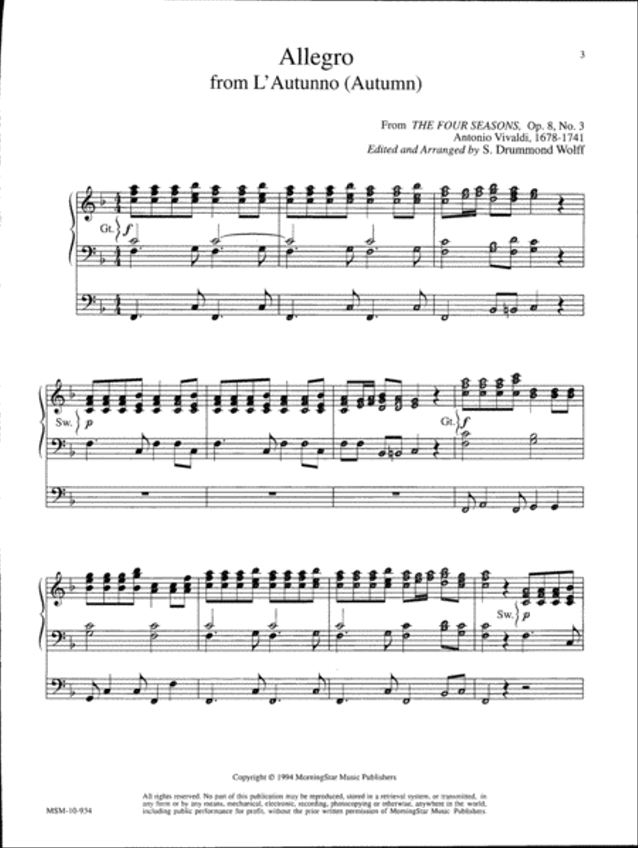 Music from The Four Seasons, Set 1 - Autumn Organ scores gallery preview page 2