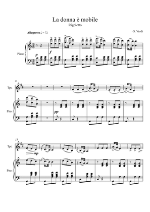 Giuseppe Verdi - La donna e mobile (Rigoletto) Trumpet Solo - C Key