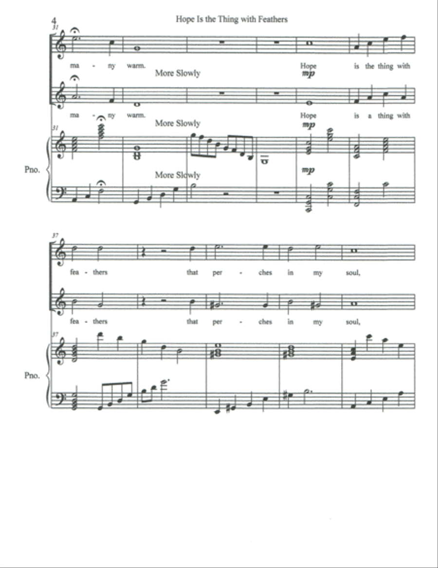 Hope Is the Thing with Feathers Vocal Duet scores gallery preview page 4