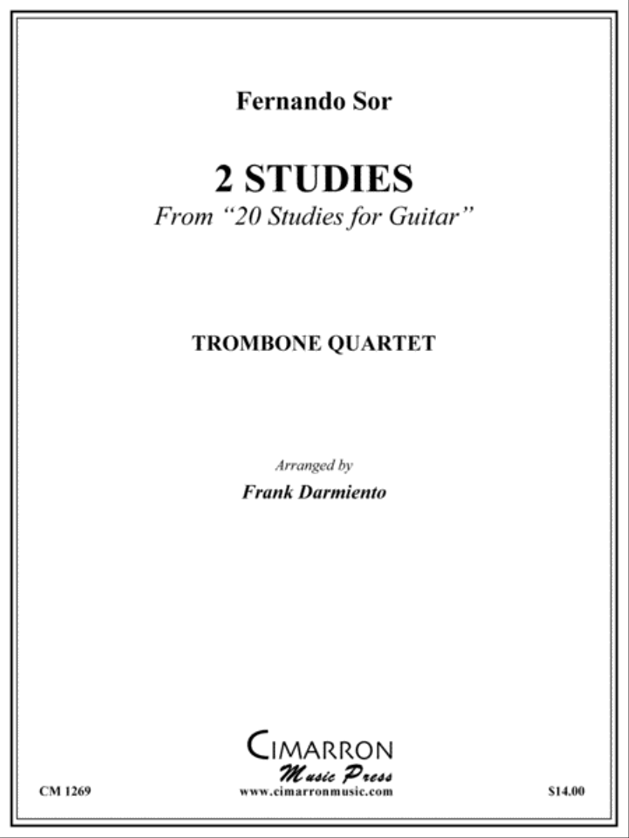 Two Studies Trombone Quartet scores gallery preview page 1