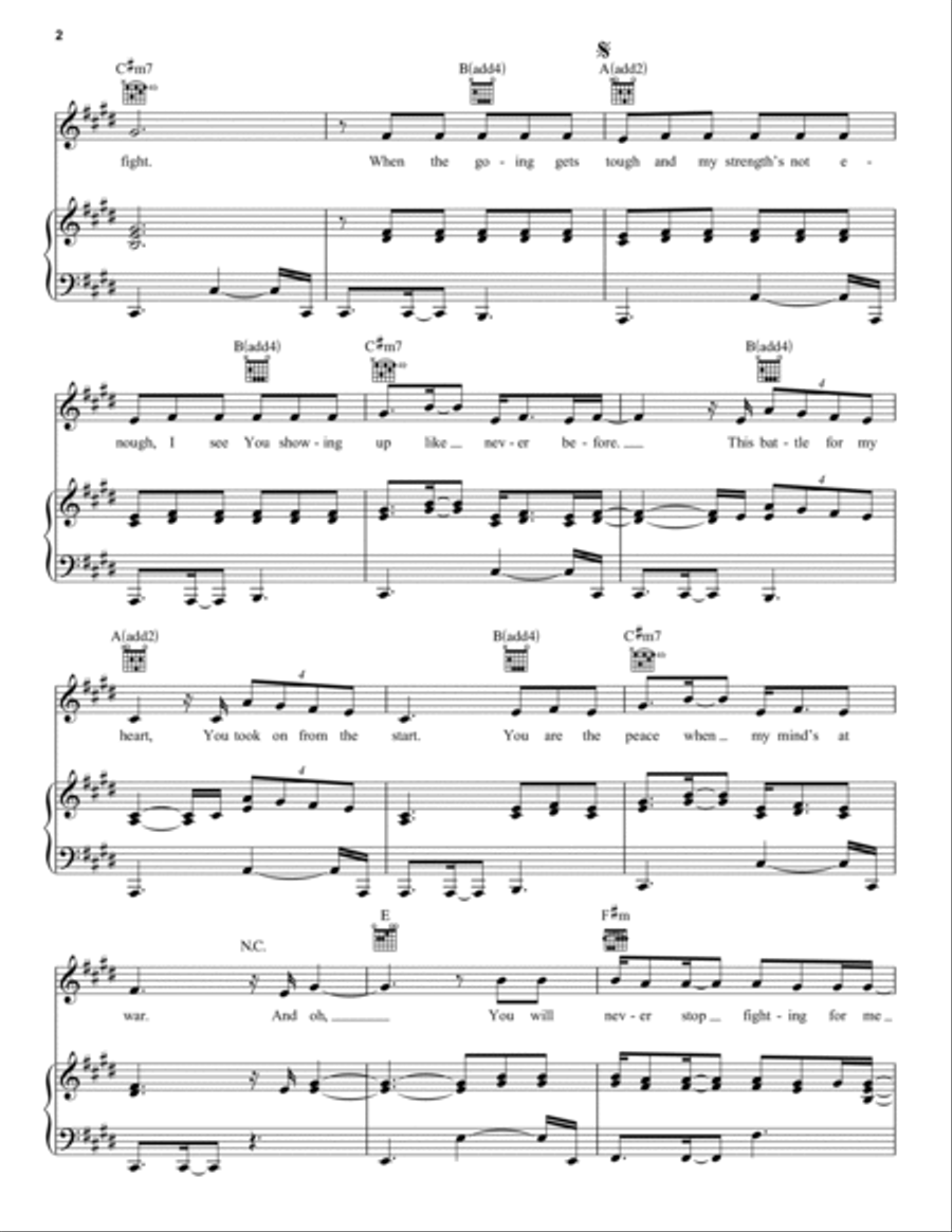 Fighting For Me Fighting For Me Piano, Vocal, Guitar scores gallery preview page 2