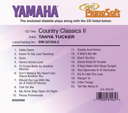 Tanya Tucker - Country Classics II - Piano Software