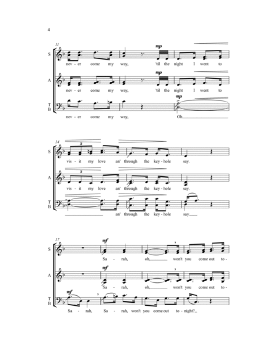 Sarah Sarah SSAATB scores gallery preview page 6