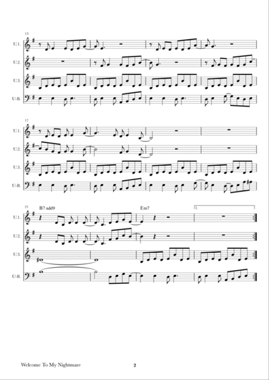 Welcome To My Nightmare Ukulele scores gallery preview page 2