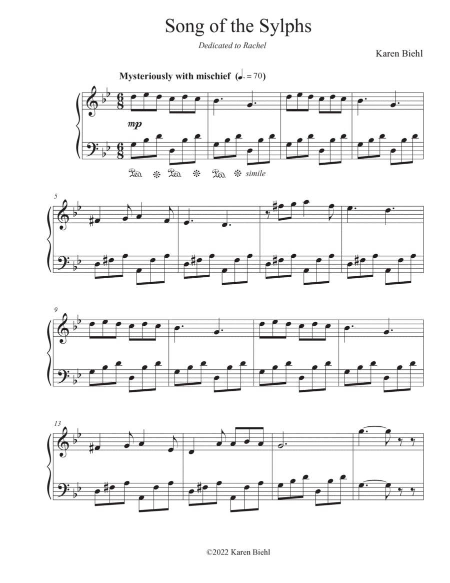 Song of the Sylphs Piano Solo scores gallery preview page 1