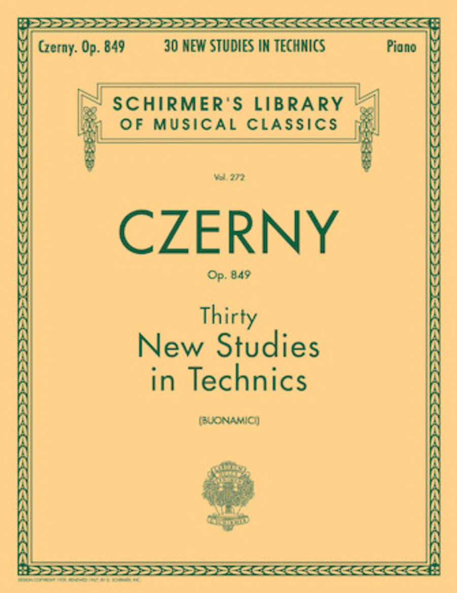 Carl Czerny: Thirty New Studies In Technics, Op. 849