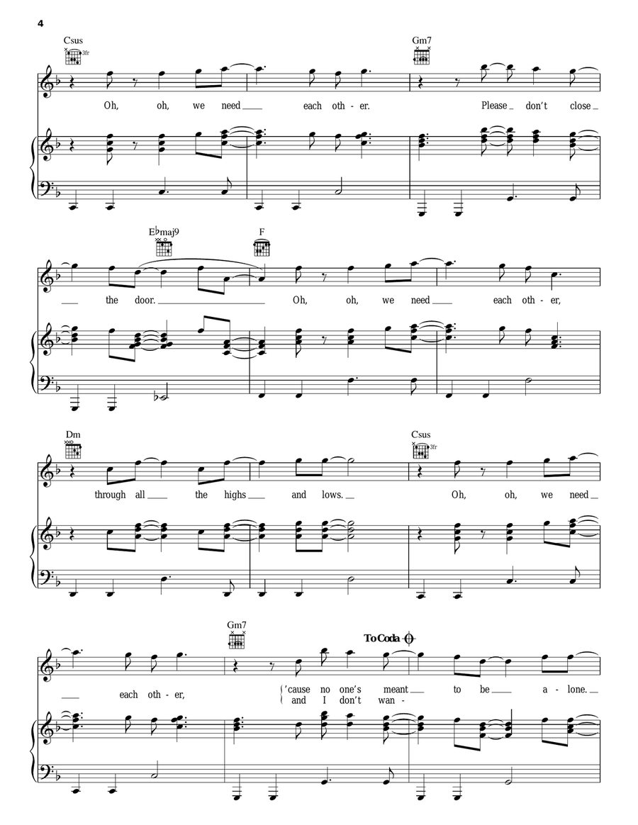We Need Each Other Piano, Vocal, Guitar scores gallery preview page 4