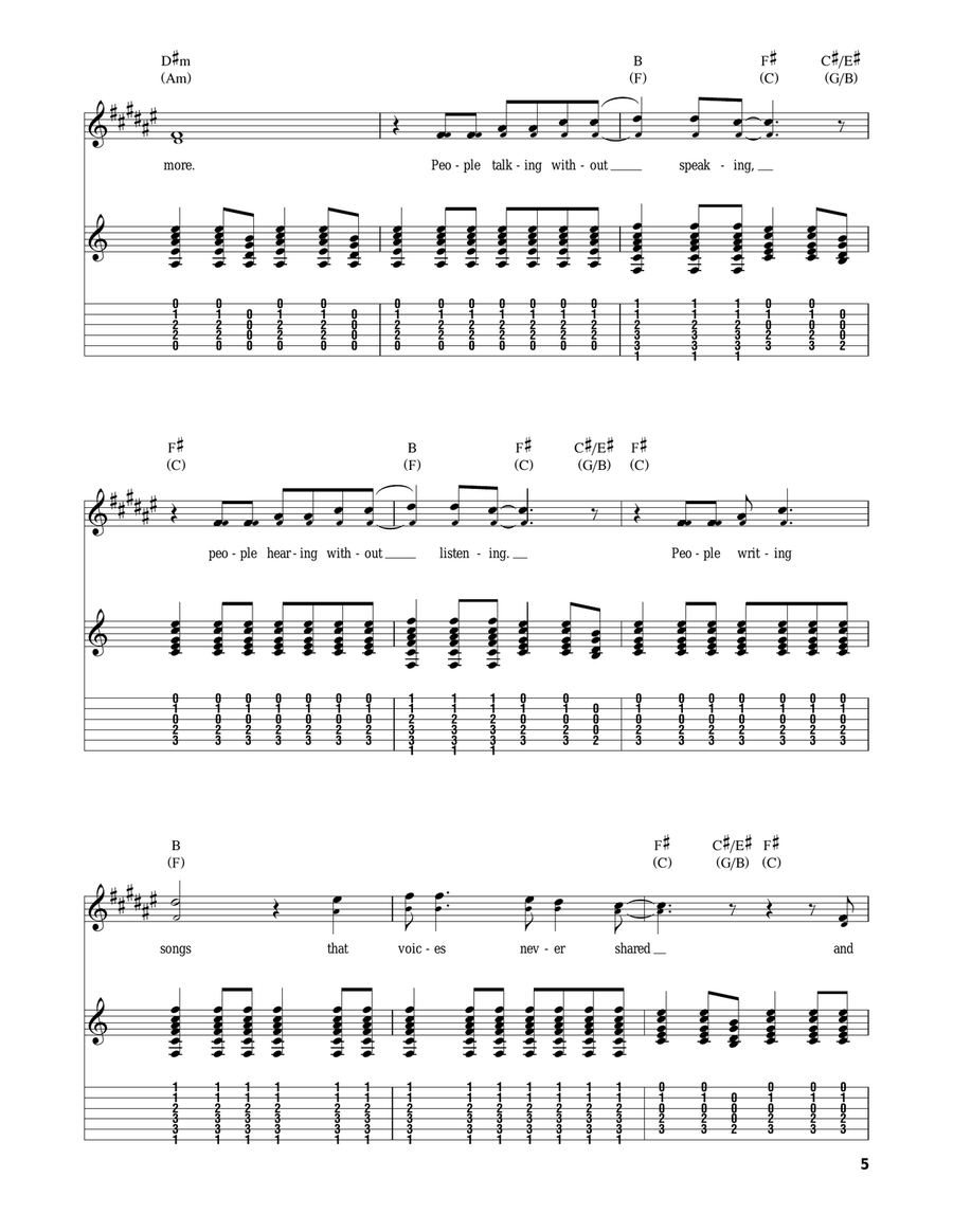 The Sound Of Silence Acoustic Guitar scores gallery preview page 5