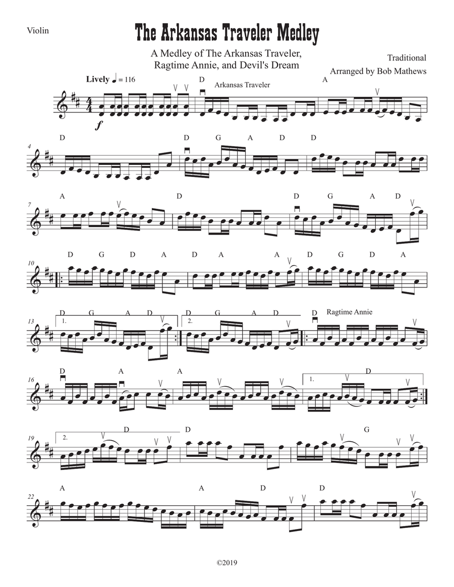 The Arkansas Traveler Medley for Solo Strings image number null