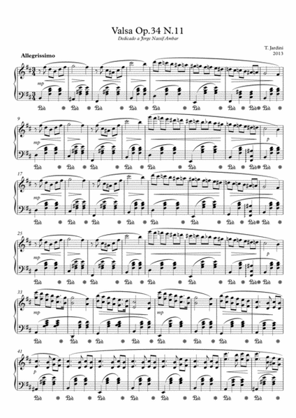 Op.34 Waltz N.11 Allegrissimo in B Minor