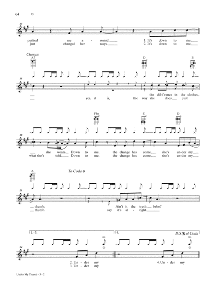 Under My Thumb Under My Thumb Ukulele scores gallery preview page 2