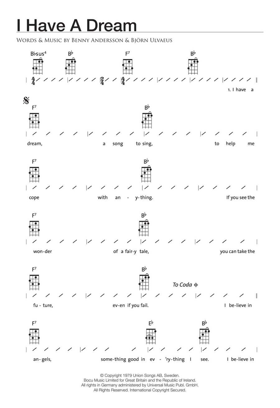 I Have A Dream Ukulele scores gallery preview page 1