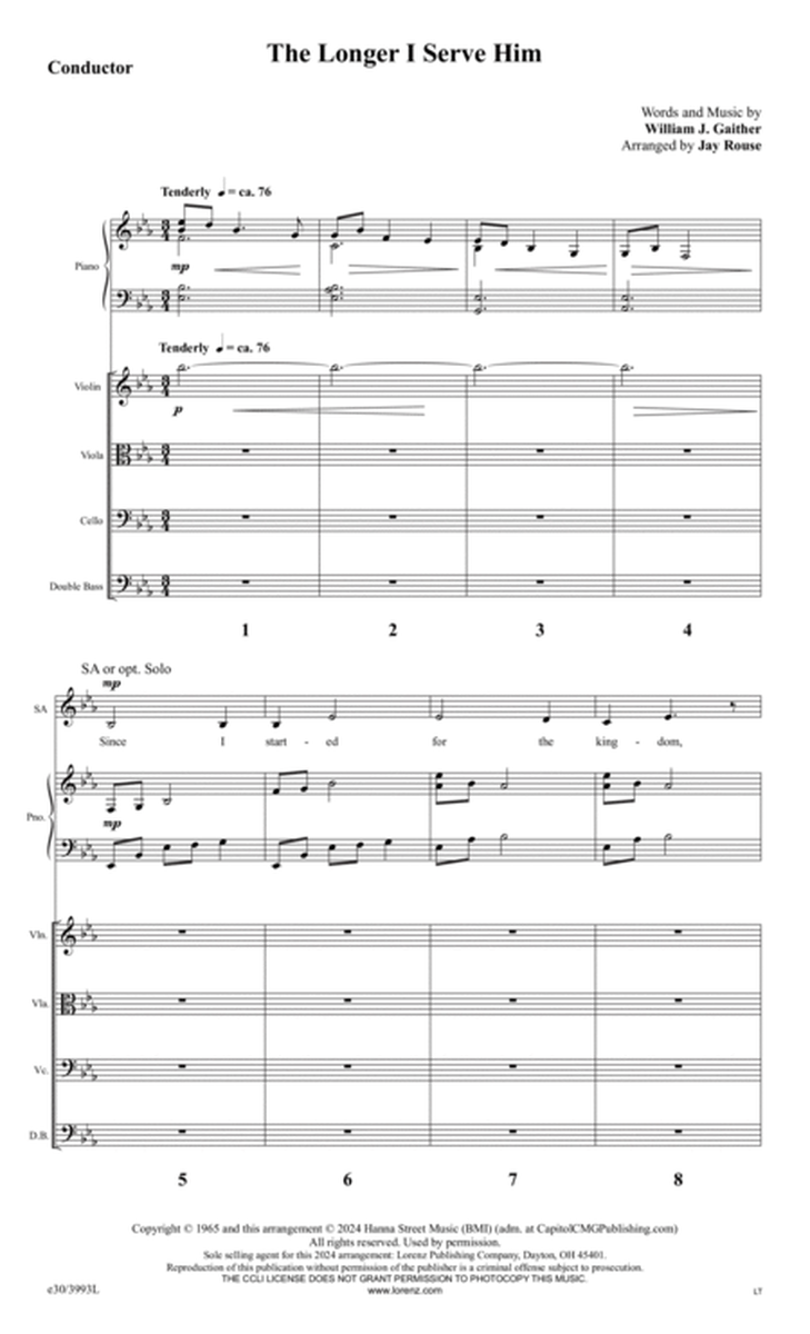 The Longer I Serve Him - Downloadable String Orchestra Score and Parts