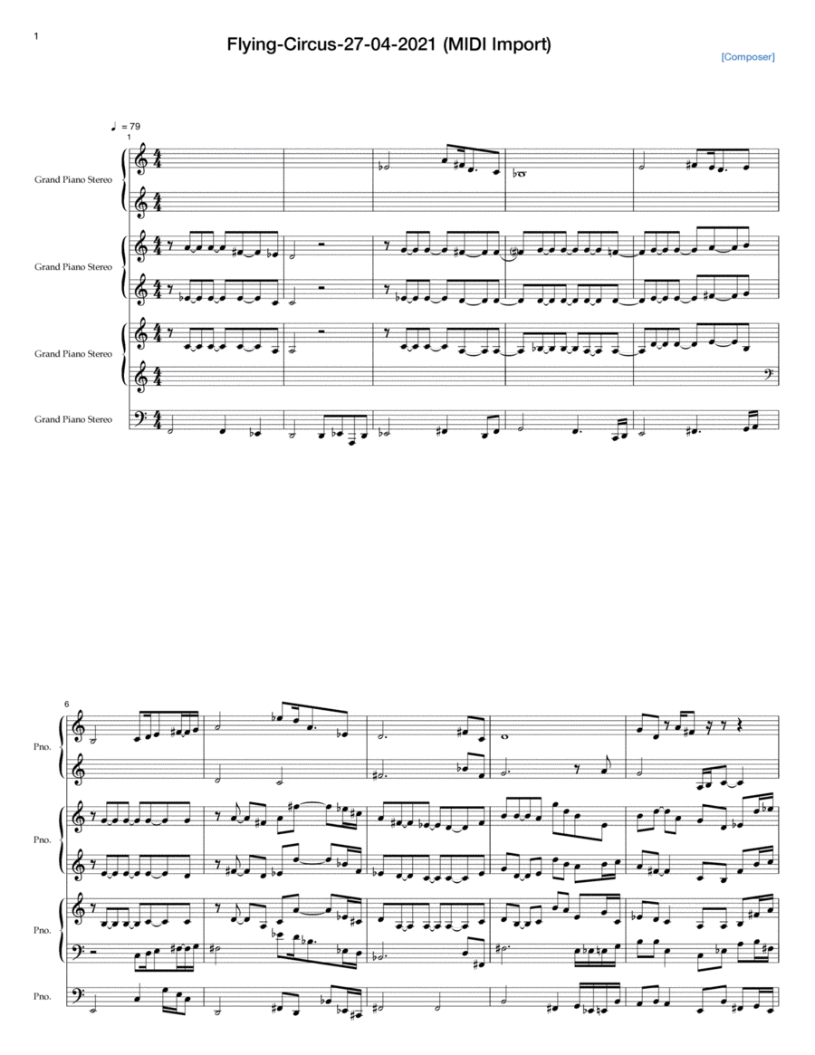 FLYING CIRCUS Cello scores gallery preview page 1